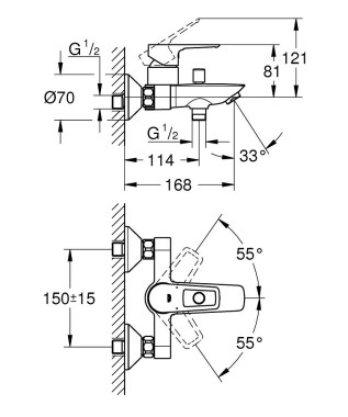 GROHE Start Loop Einhand-Wannenarmatur 1/2, Chrom, 23355001